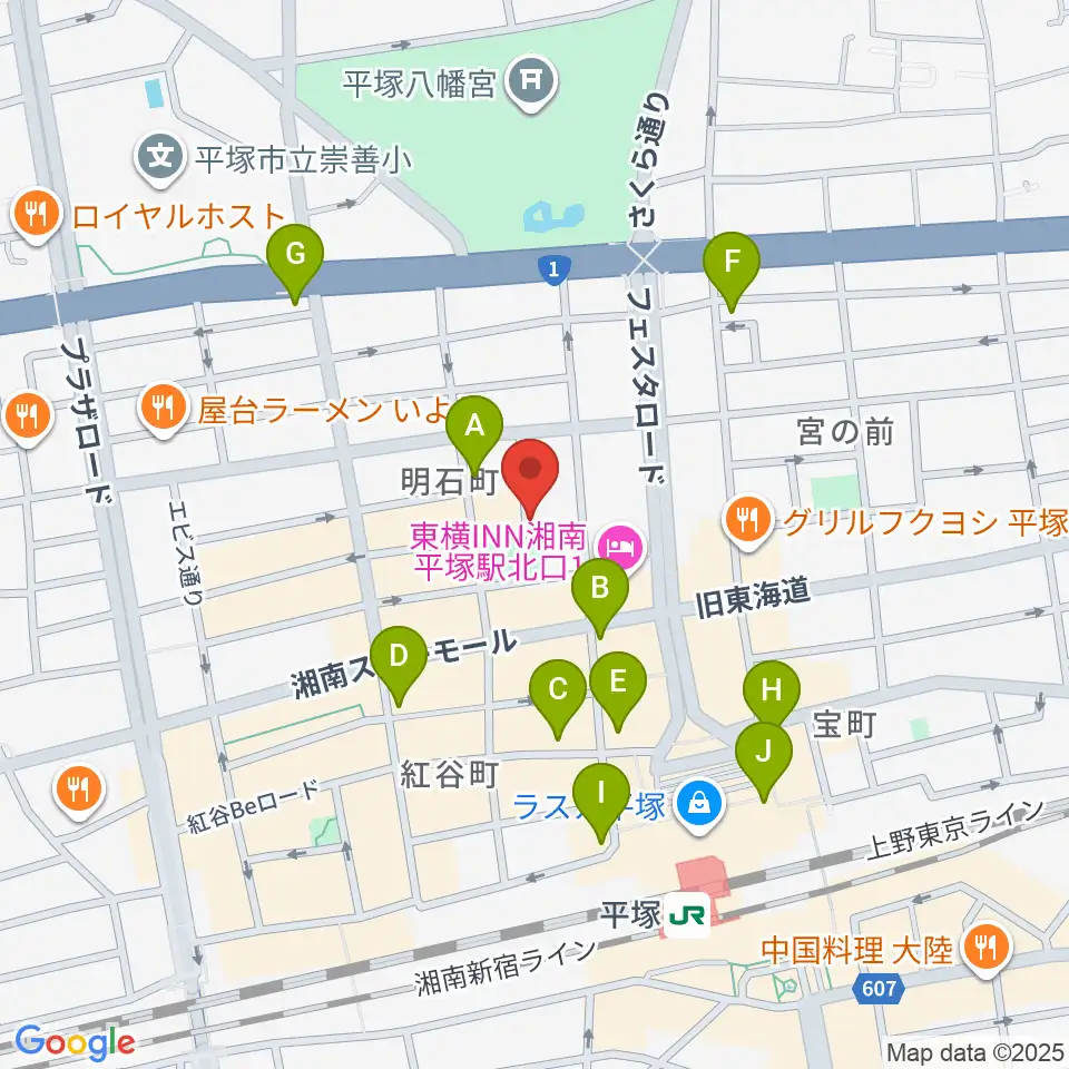 平塚パイプライン周辺のコンビニエンスストア一覧地図