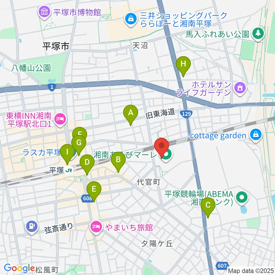 シネプレックス平塚周辺のコンビニエンスストア一覧地図