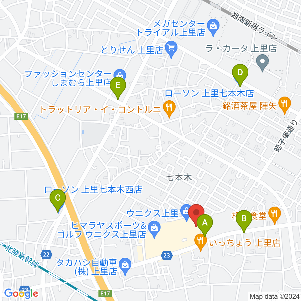 ユナイテッド・シネマ ウニクス上里周辺のコンビニエンスストア一覧地図