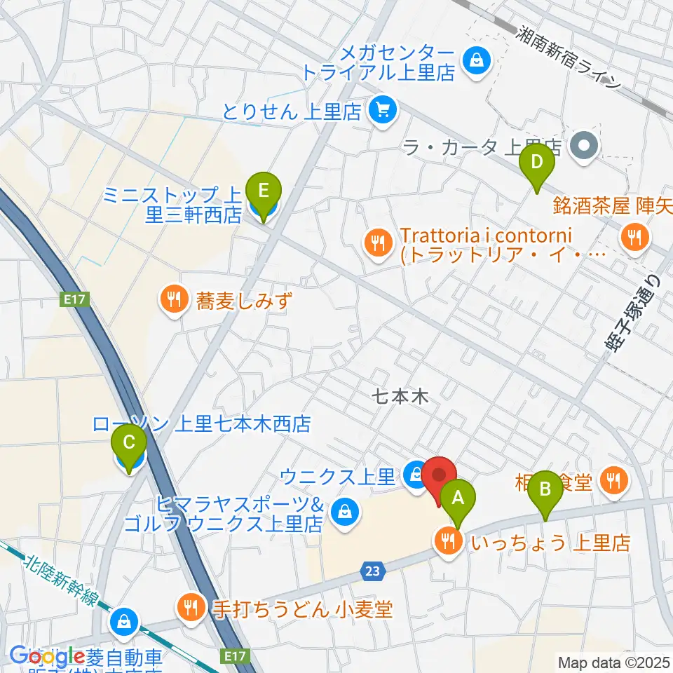 ユナイテッド・シネマ ウニクス上里周辺のコンビニエンスストア一覧地図