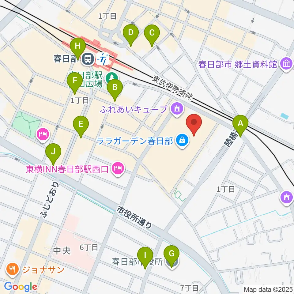 ユナイテッド・シネマ春日部周辺のコンビニエンスストア一覧地図