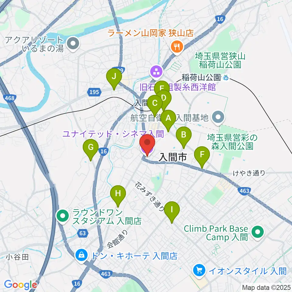 ローソン・ユナイテッドシネマ入間周辺のコンビニエンスストア一覧地図