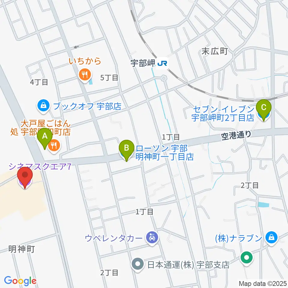 シネマ・スクエア7周辺のコンビニエンスストア一覧地図
