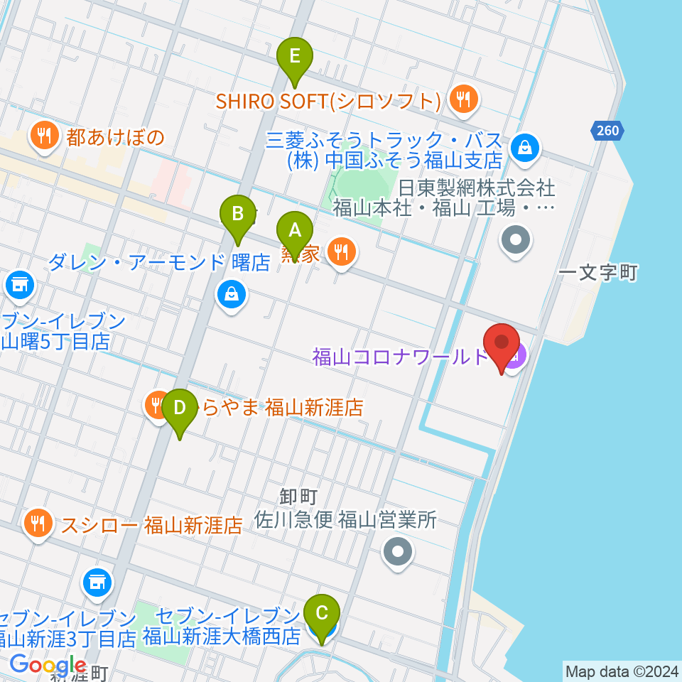 シネマワールド福山周辺のコンビニエンスストア一覧地図