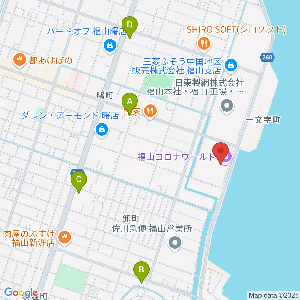 シネマワールド福山周辺のコンビニエンスストア一覧地図