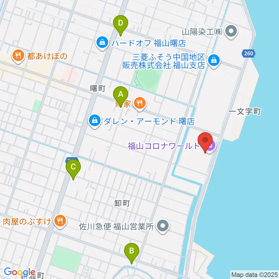 シネマワールド福山周辺のコンビニエンスストア一覧地図