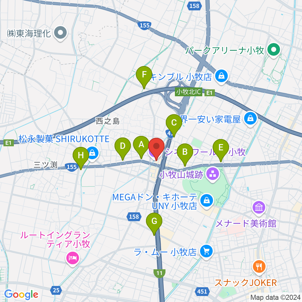 シネマワールド小牧周辺のコンビニエンスストア一覧地図