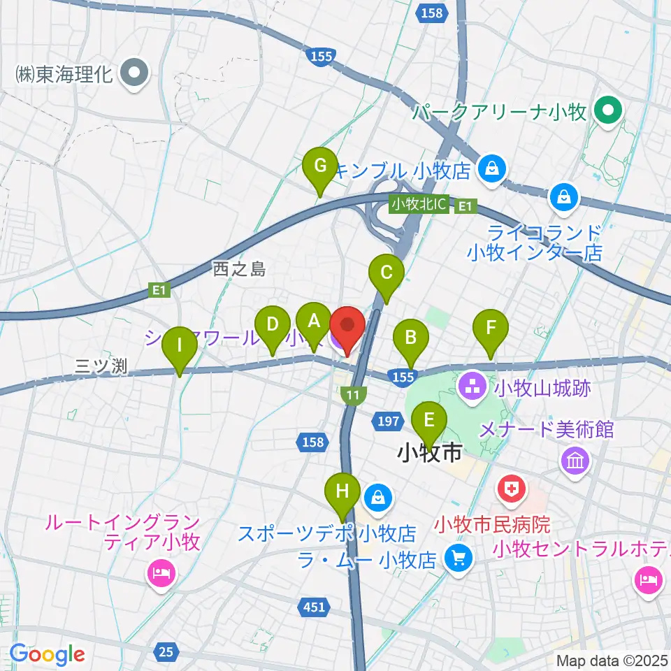 シネマワールド小牧周辺のコンビニエンスストア一覧地図