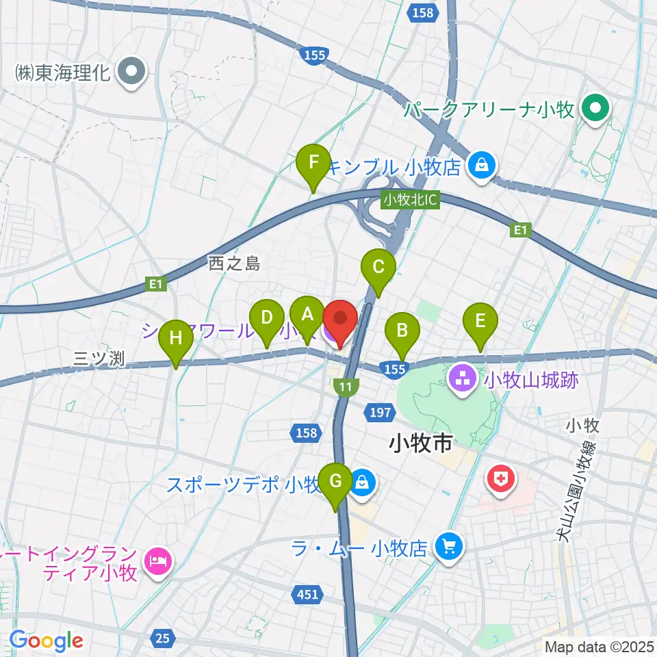 シネマワールド小牧周辺のコンビニエンスストア一覧地図