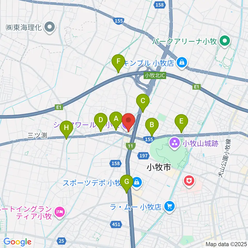 シネマワールド小牧周辺のコンビニエンスストア一覧地図