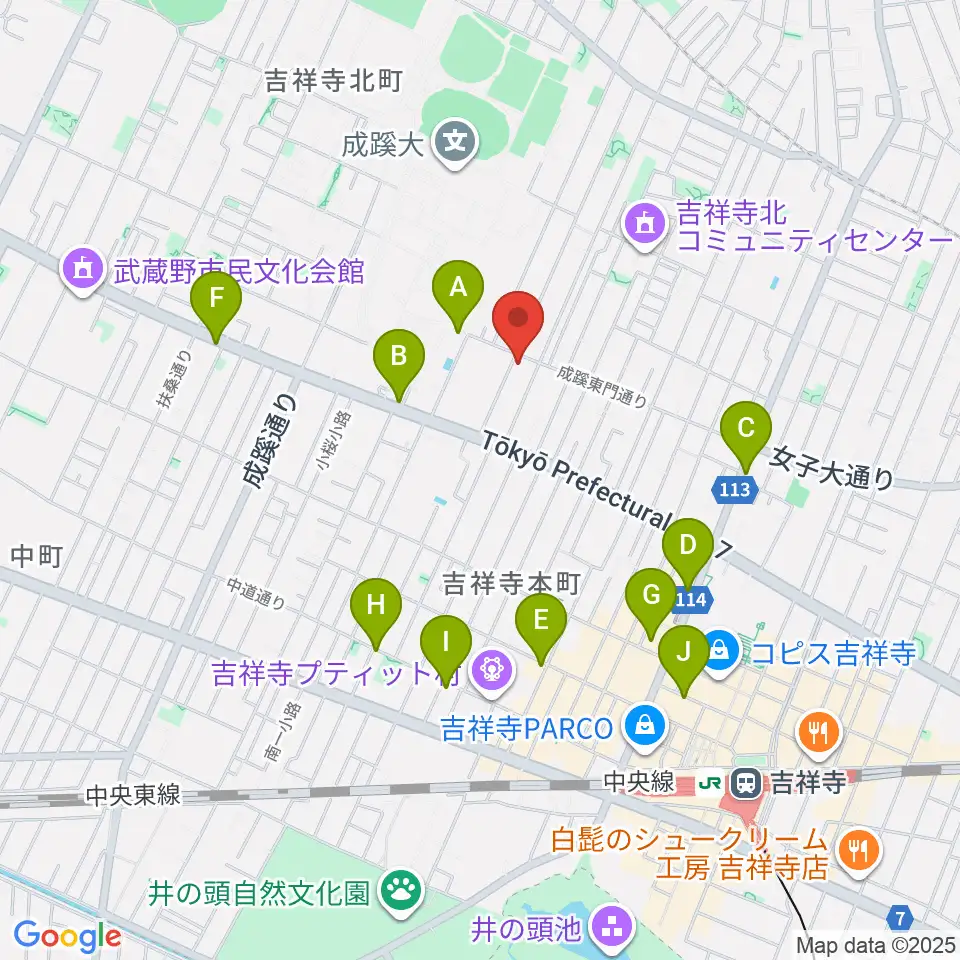 管楽器修理工房Prosit周辺のコンビニエンスストア一覧地図
