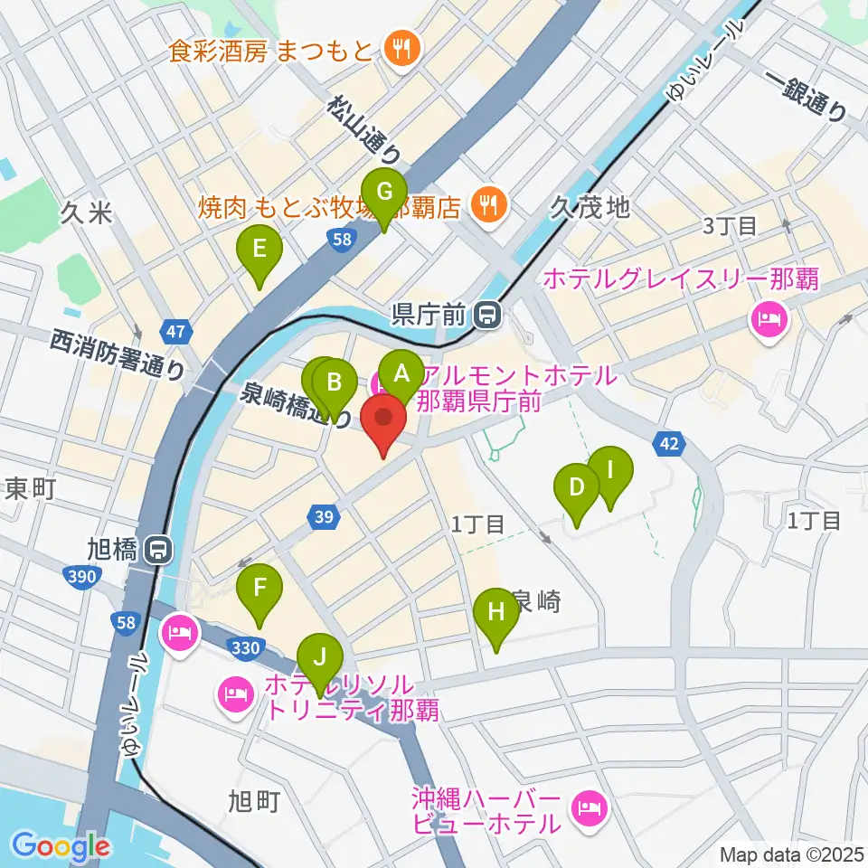 琉球新報ホール周辺のコンビニエンスストア一覧地図