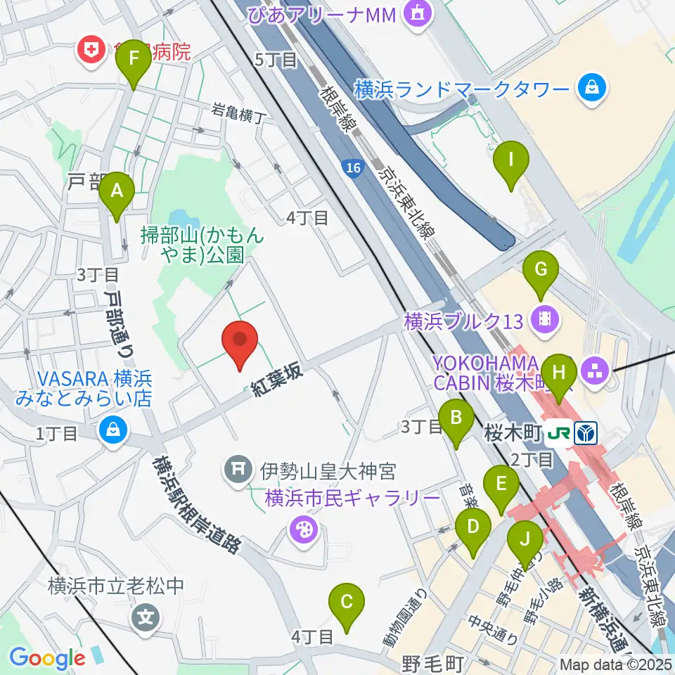 神奈川県立青少年センター周辺のコンビニエンスストア一覧地図