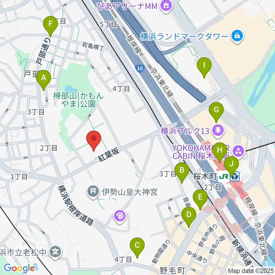 神奈川県立青少年センター周辺のコンビニエンスストア一覧地図