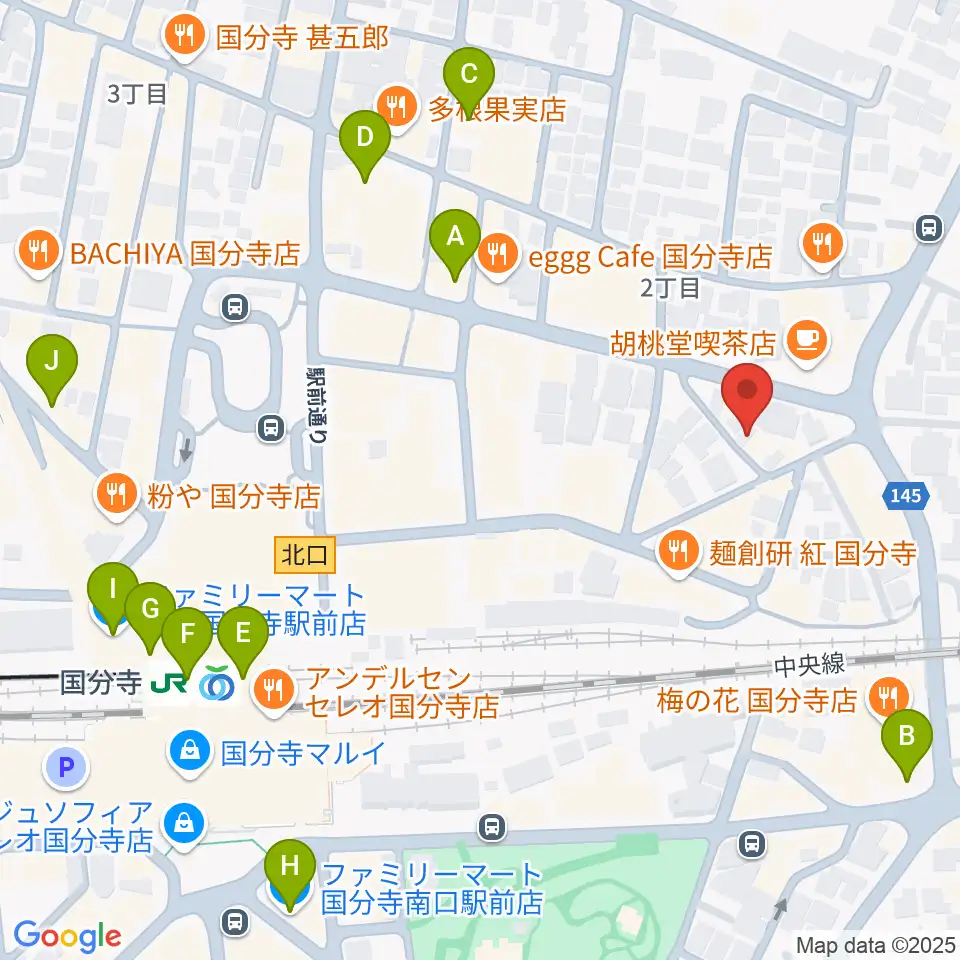 国分寺ART×JAZZ M's周辺のコンビニエンスストア一覧地図