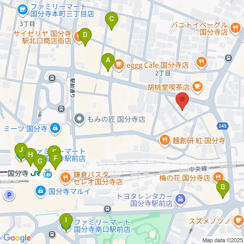 国分寺ART×JAZZ M's周辺のコンビニエンスストア一覧地図