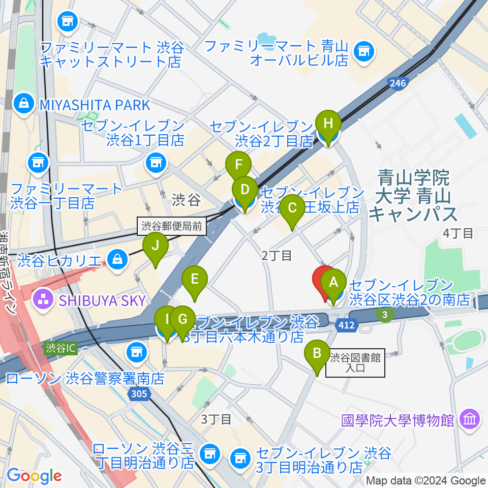 渋谷LOFT HEAVEN周辺のコンビニエンスストア一覧地図