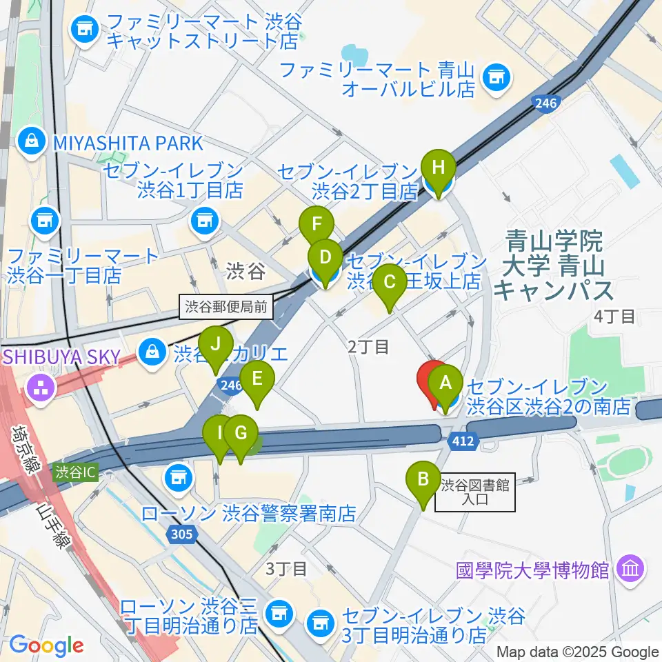 渋谷LOFT HEAVEN周辺のコンビニエンスストア一覧地図