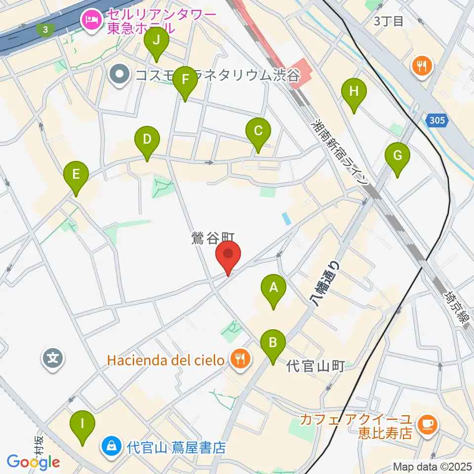 未来太鼓道場 みらい代官山スタジオ周辺のコンビニエンスストア一覧地図