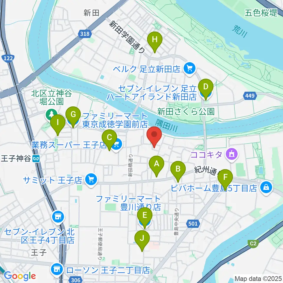 東京バビロン周辺のコンビニエンスストア一覧地図