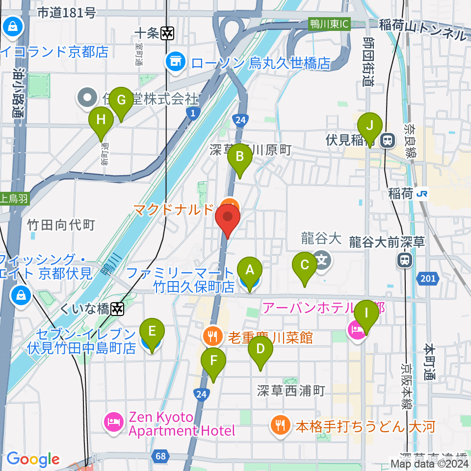 京都Annie's Cafe周辺のコンビニエンスストア一覧地図