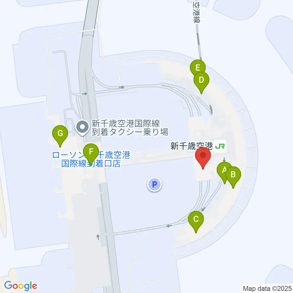 新千歳空港シアター周辺のコンビニエンスストア一覧地図