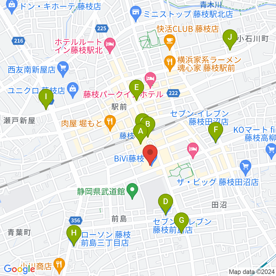 藤枝シネ・プレーゴ周辺のコンビニエンスストア一覧地図