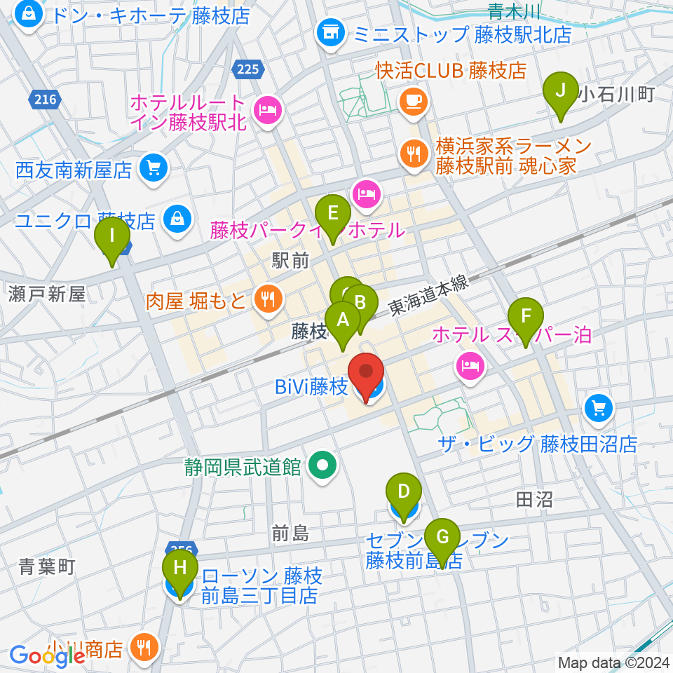 藤枝シネ・プレーゴ周辺のコンビニエンスストア一覧地図