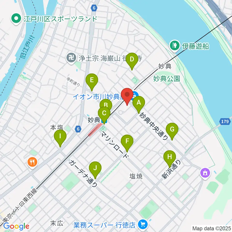 イオンシネマ市川妙典周辺のコンビニエンスストア一覧地図