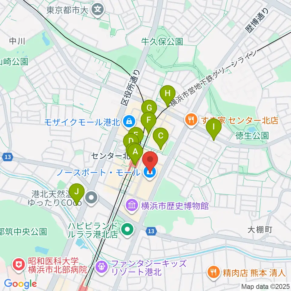 イオンシネマ港北ニュータウン周辺のコンビニエンスストア一覧地図