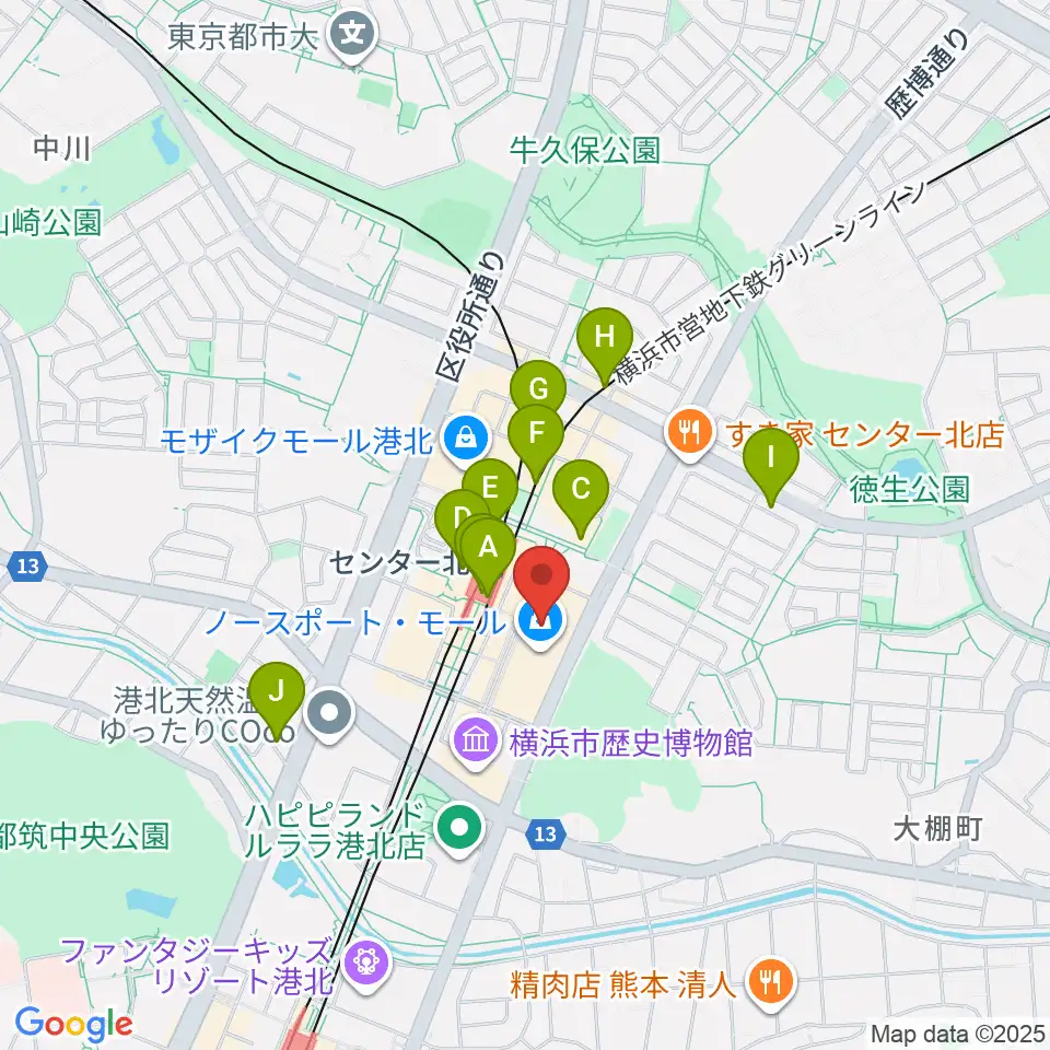 イオンシネマ港北ニュータウン周辺のコンビニエンスストア一覧地図
