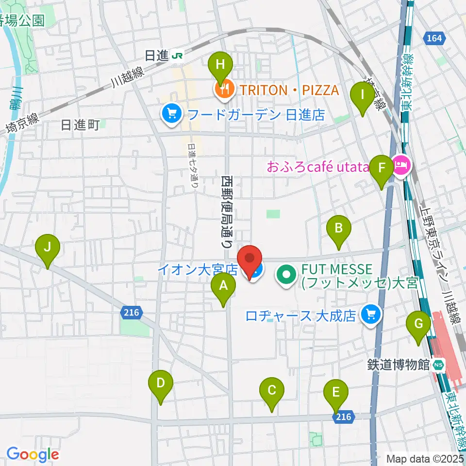 イオンシネマ大宮周辺のコンビニエンスストア一覧地図