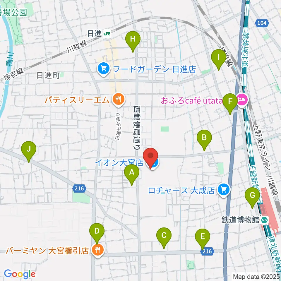 イオンシネマ大宮周辺のコンビニエンスストア一覧地図