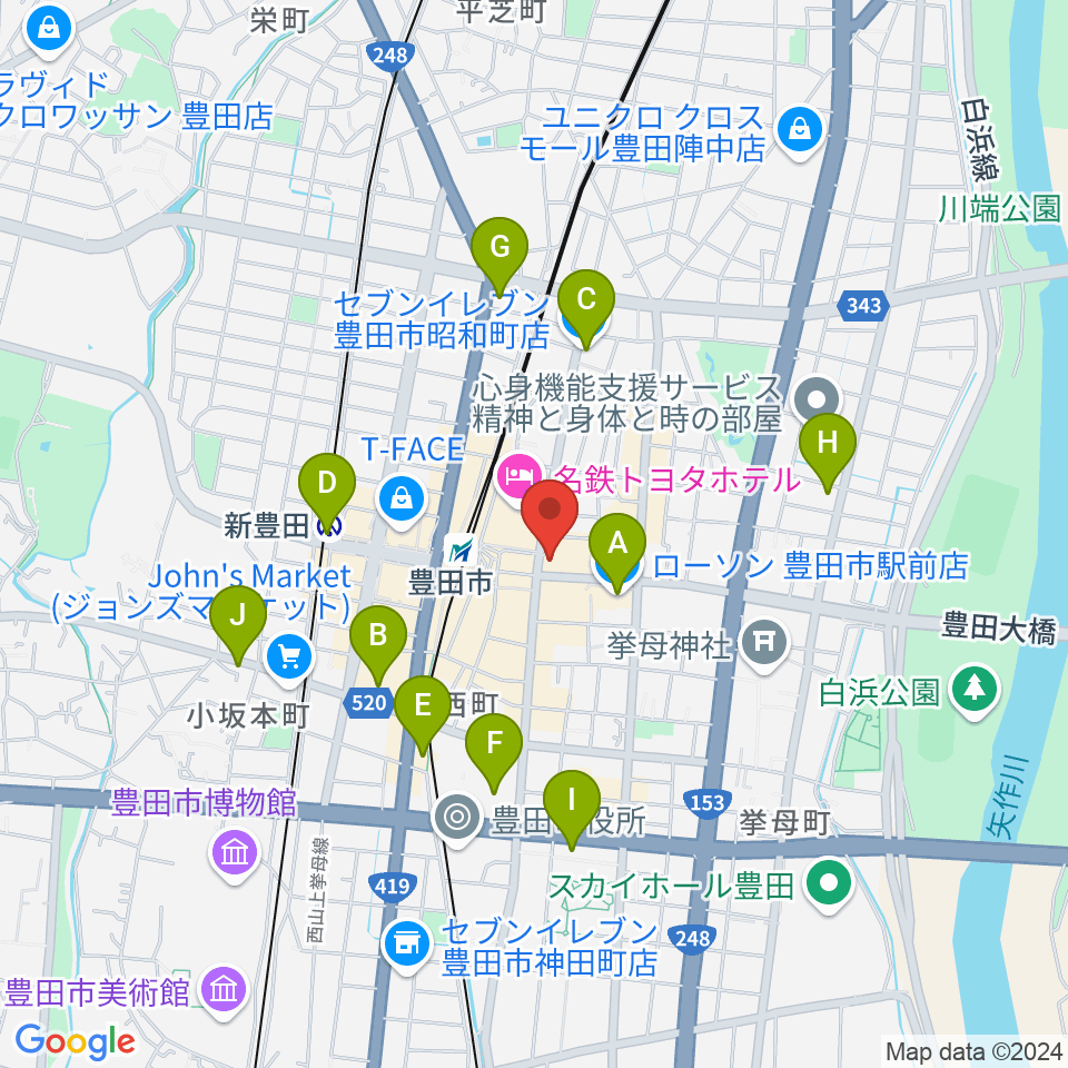 イオンシネマ豊田KiTARA周辺のコンビニエンスストア一覧地図