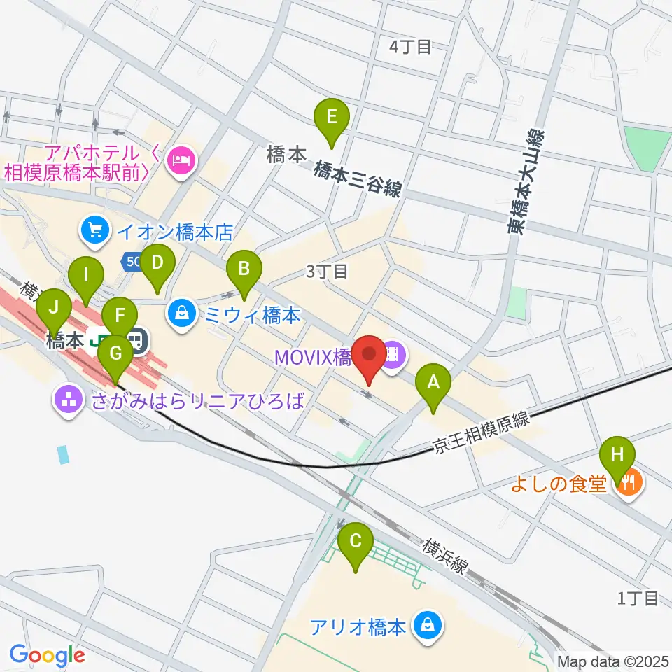 MOVIX橋本周辺のコンビニエンスストア一覧地図