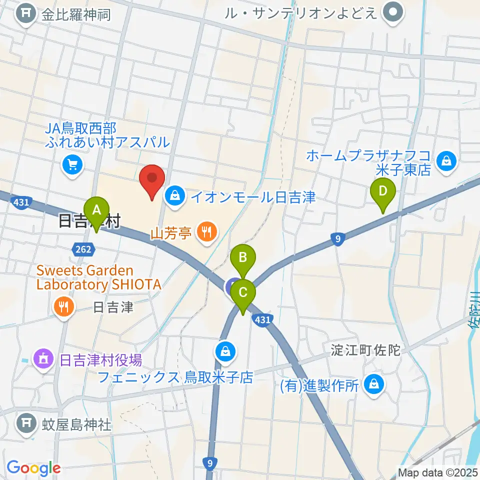 MOVIX日吉津周辺のコンビニエンスストア一覧地図