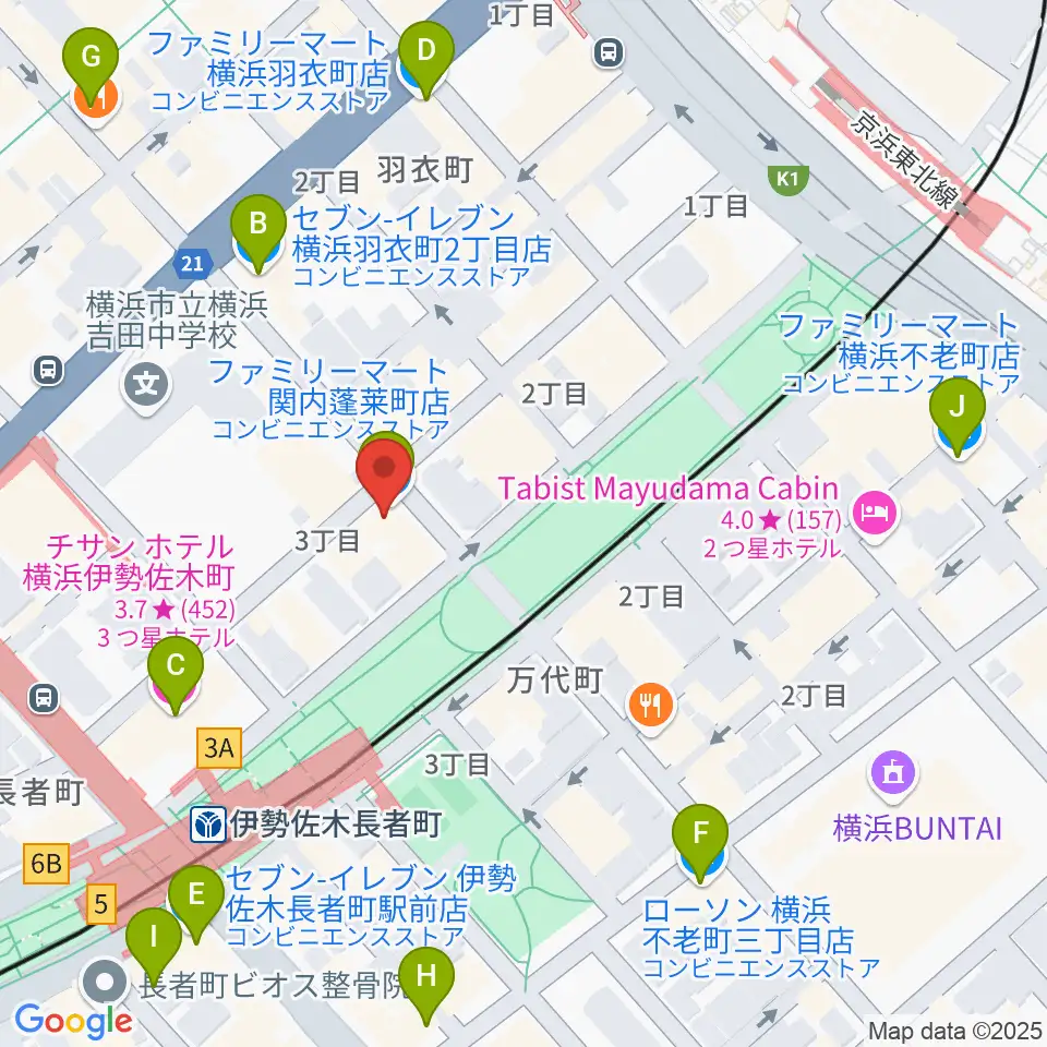 スタージス周辺のコンビニエンスストア一覧地図
