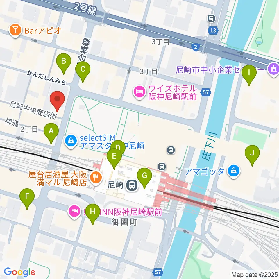 尼崎Scope周辺のコンビニエンスストア一覧地図