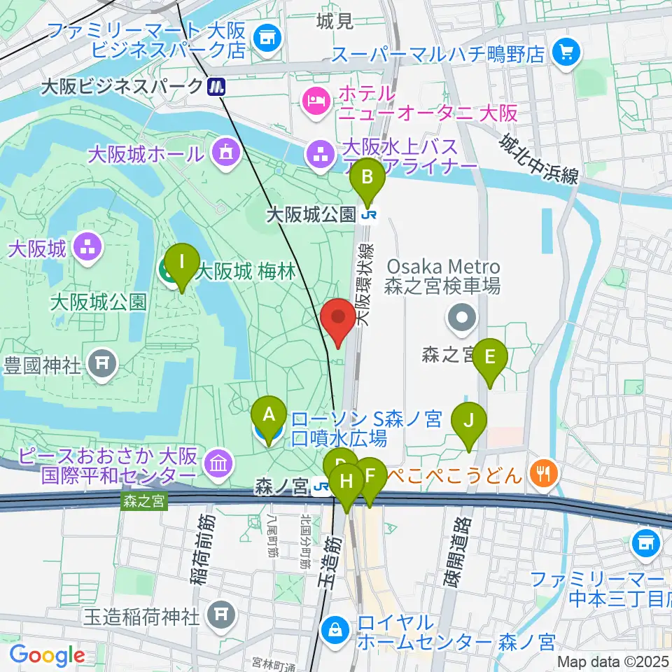 クールジャパンパーク大阪周辺のコンビニエンスストア一覧地図