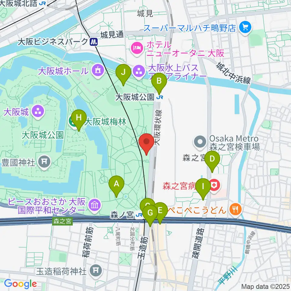 クールジャパンパーク大阪周辺のコンビニエンスストア一覧地図