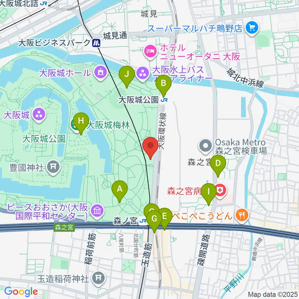 クールジャパンパーク大阪周辺のコンビニエンスストア一覧地図