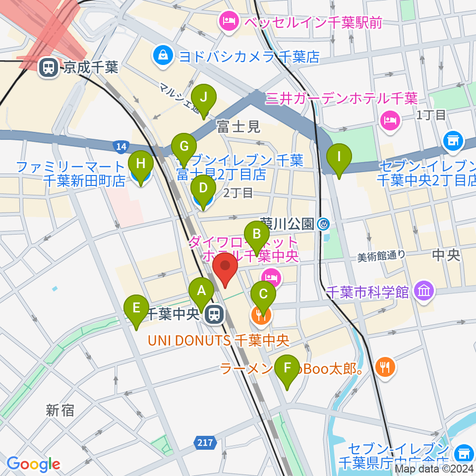 京成ローザ10周辺のコンビニエンスストア一覧地図