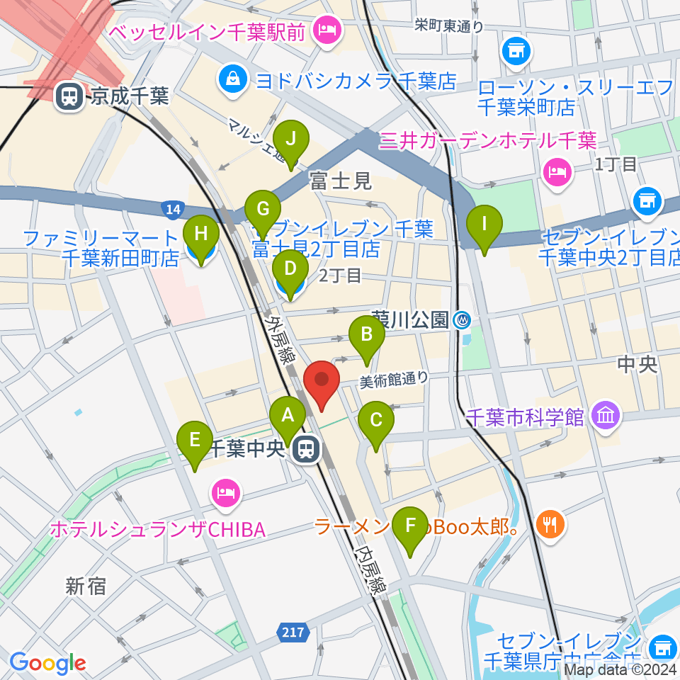 京成ローザ10周辺のコンビニエンスストア一覧地図