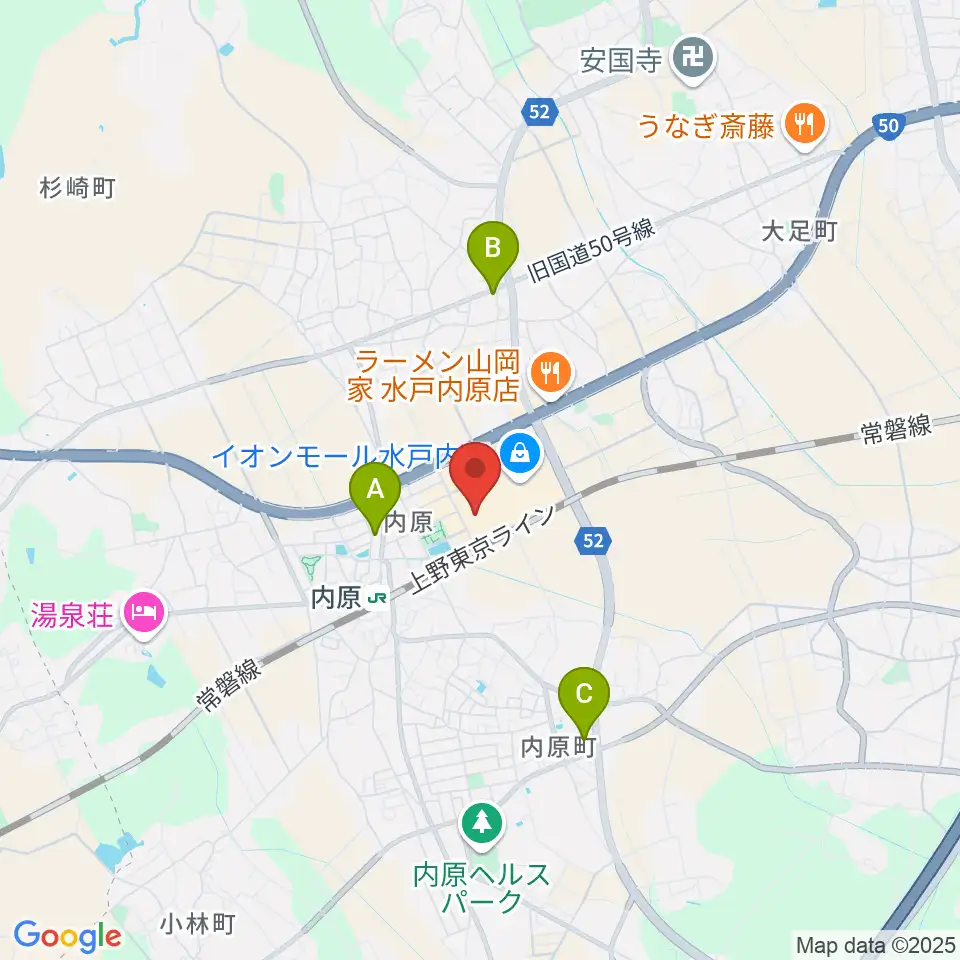 TOHOシネマズ水戸内原周辺のコンビニエンスストア一覧地図