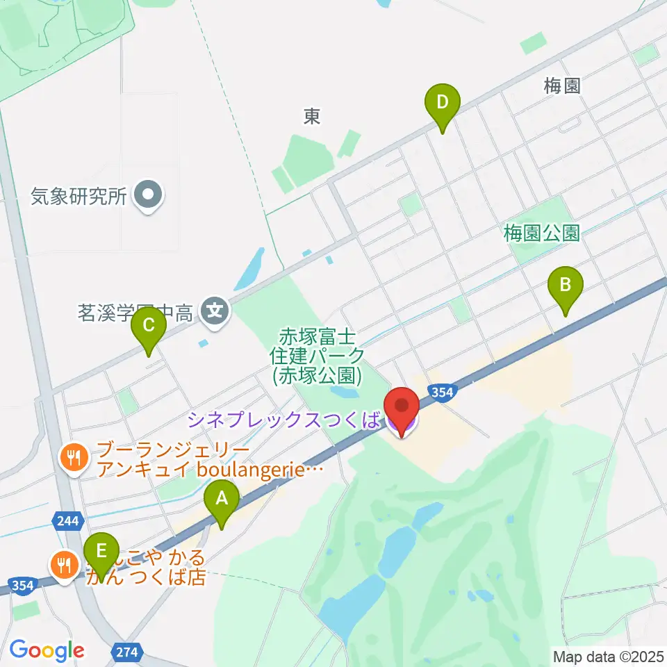 シネプレックスつくば周辺のコンビニエンスストア一覧地図