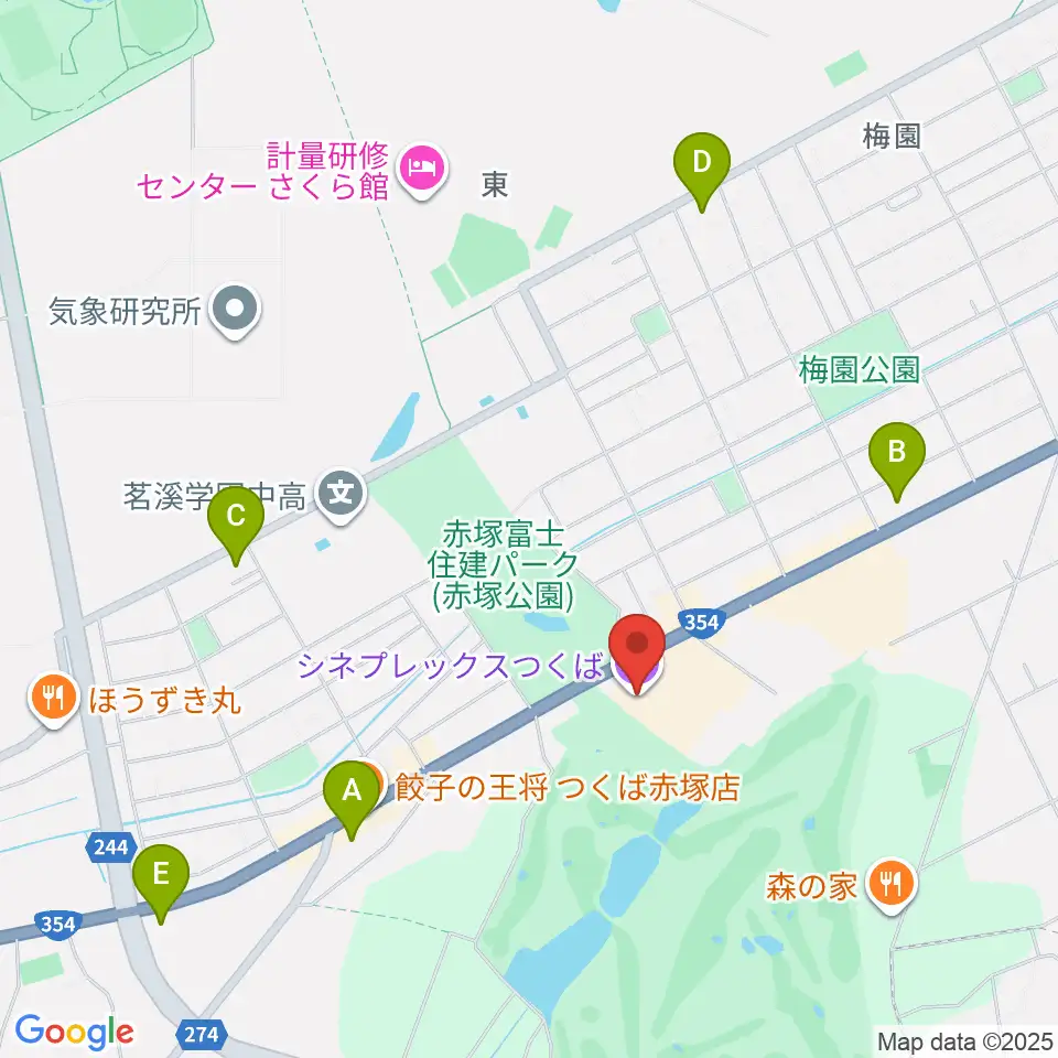 シネプレックスつくば周辺のコンビニエンスストア一覧地図