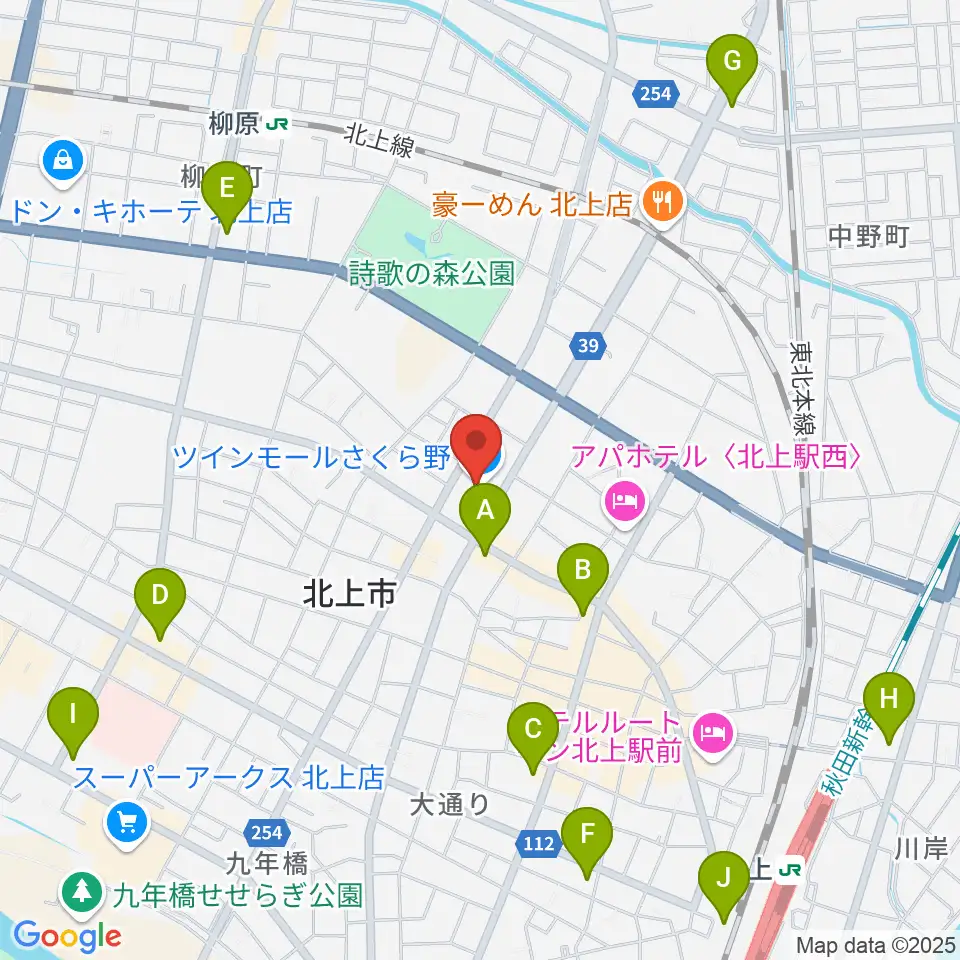 イオンシネマ北上周辺のコンビニエンスストア一覧地図