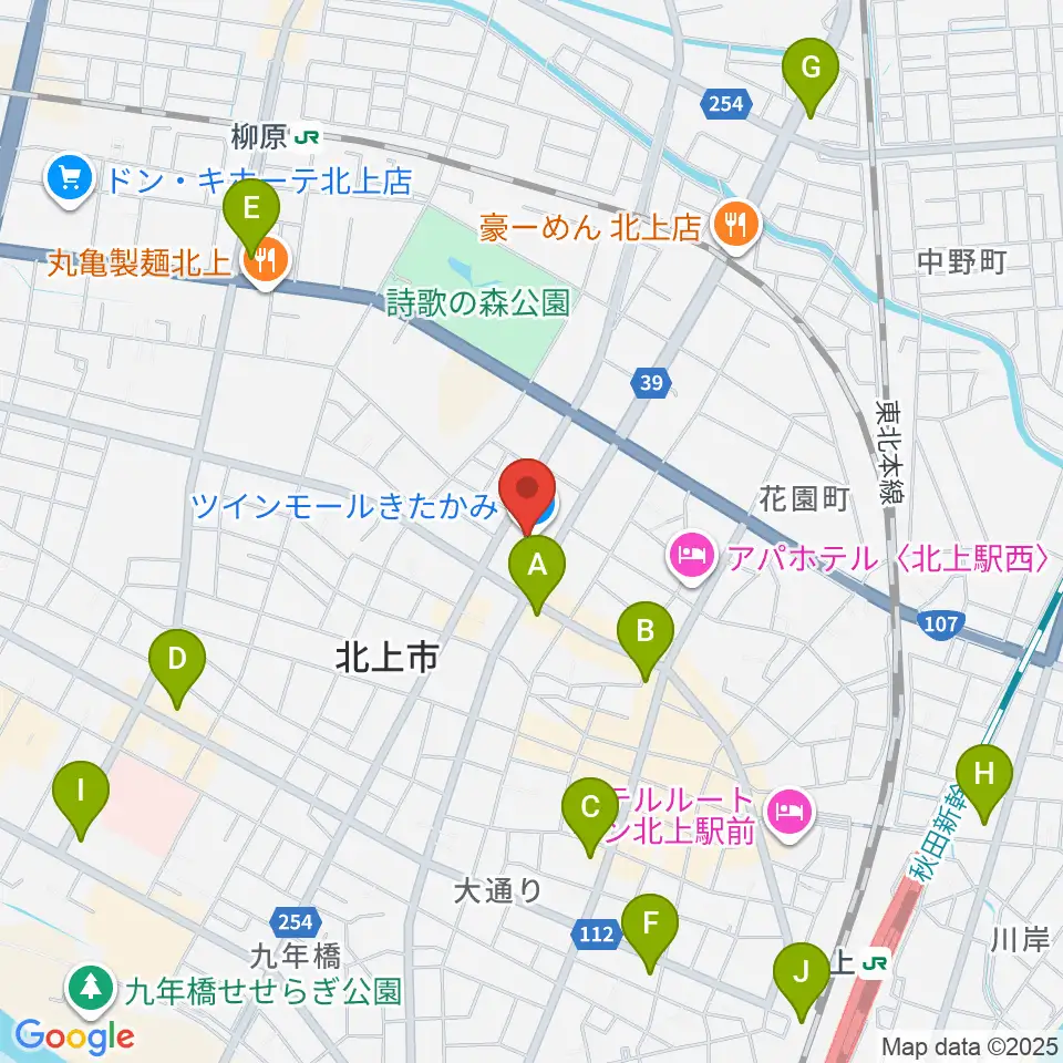 イオンシネマ北上周辺のコンビニエンスストア一覧地図