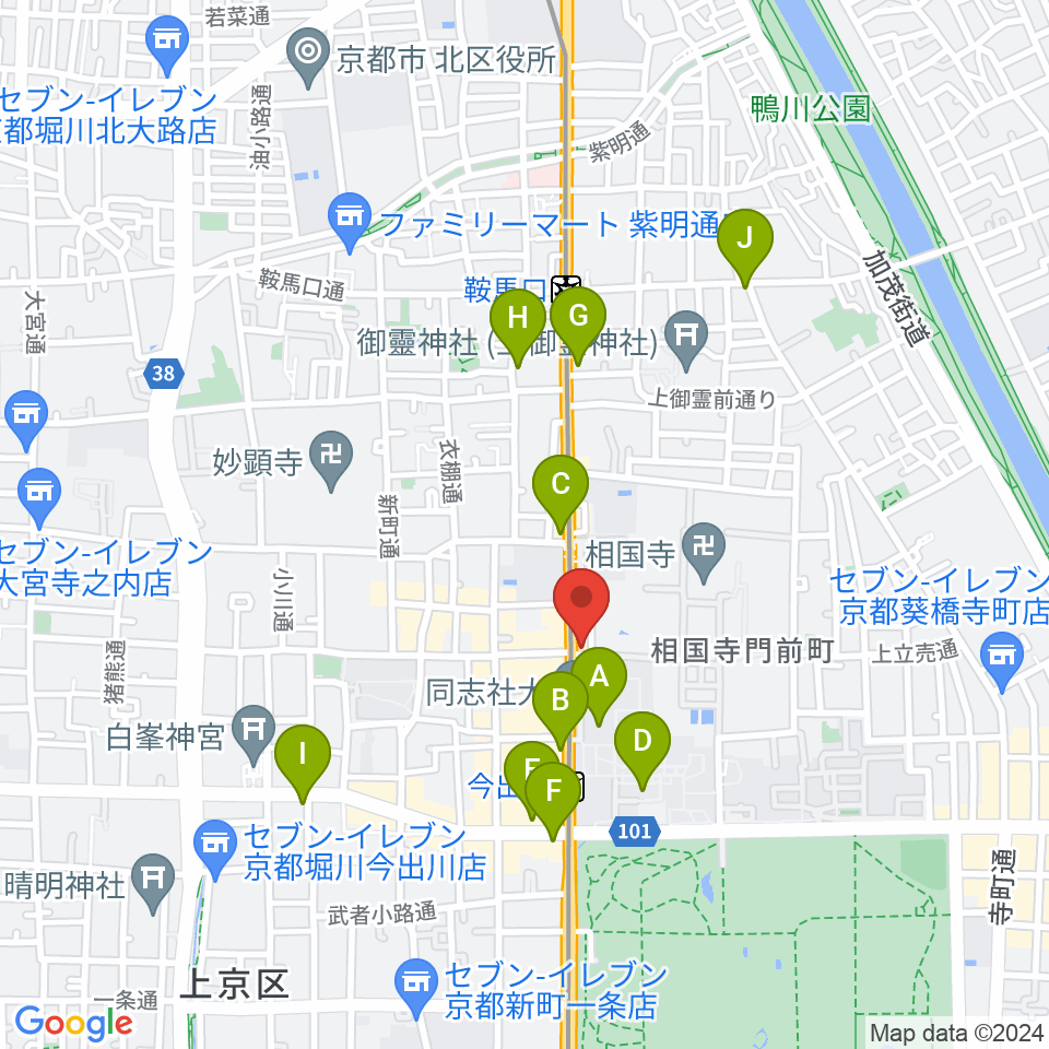 スタジオブル周辺のコンビニエンスストア一覧地図