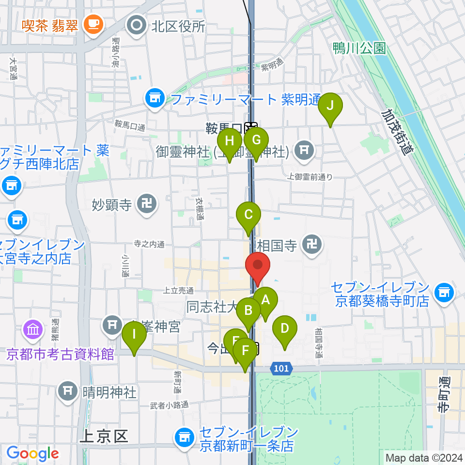 スタジオブル周辺のコンビニエンスストア一覧地図